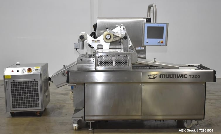 Multivac #T-300, Tray Sealing Machine, 500mm Film Width, 12-30 PPM, R-134A, 220 V., on casters, 2017 - Image 1