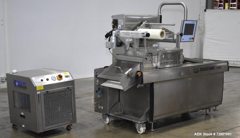 Multivac #T-300, Tray Sealing Machine, 500mm Film Width, 12-30 PPM, R-134A, 220 V., on casters, 2017 - Image 2