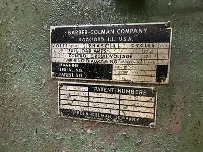 Barber-Colman #14-15, Series 2 horizontal gear hobber, 14" dia., 15" cut length, differential, serial #1288 - Image 5