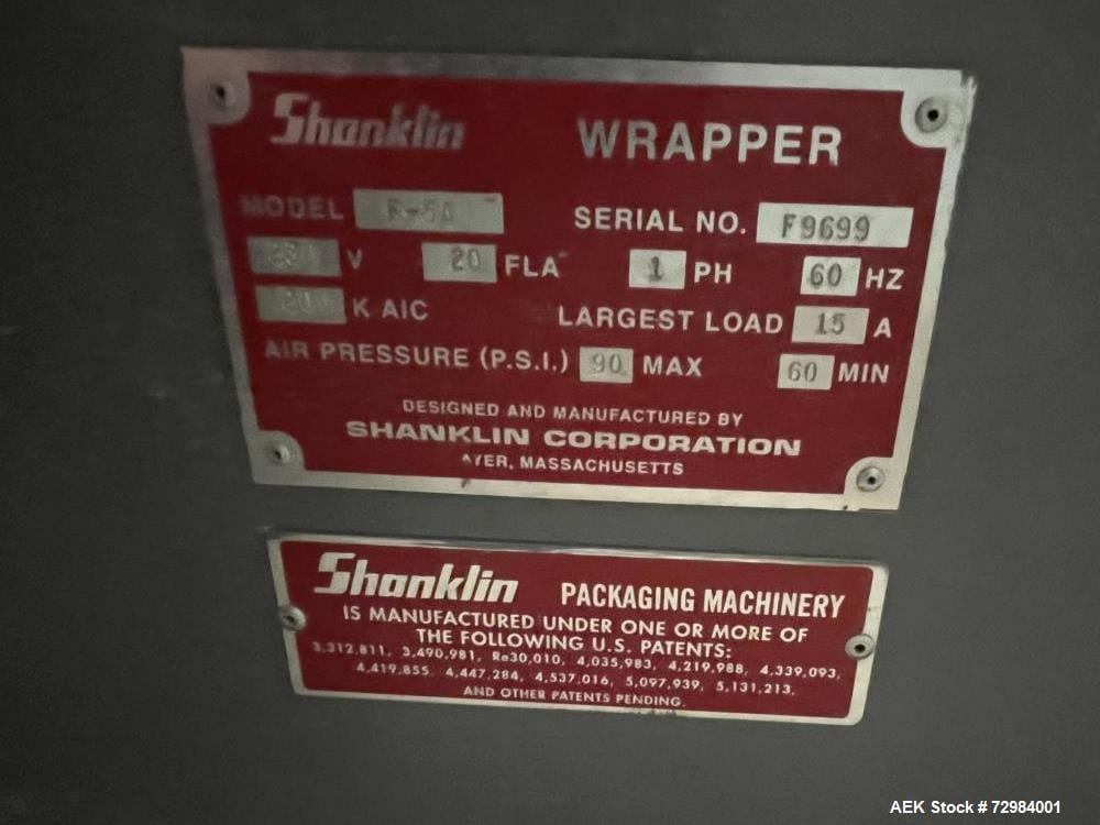 Shanklin #F5A, Auto Side Seal Shrink Wrapper, Texwrap Tunnel, 75 PPM, 90 LFPM, AB SLC PLC, 230 V. - Image 3