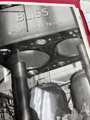 7000 Ton, Bliss #HS-7000-4R-48-144, vertical hydraulic down acting press - Image 2