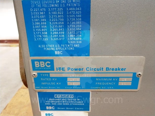 1200 Amps Bbc 15vhk 500 Model 05 Amps Eo/do 48 Volts DC Control, 19.3k Amps Sc, Bottle# Vb1-1212-25 - Image 6