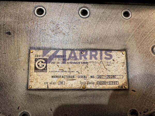 26" Davis #26, tool facing head CFF head - Image 2