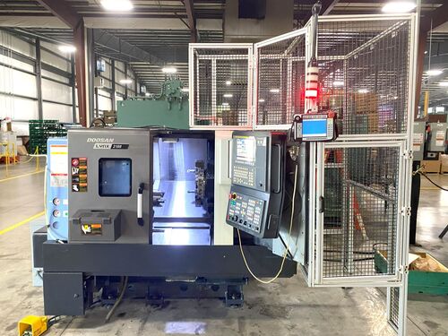 Daewoo Doosan #Lynx-2100A, cnc lathe, w/ Denso Robot Loader, 23" swing, 13.8" diameter x 13" max, 6" chuck - Image 1