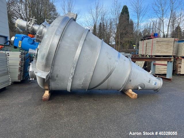 326.6 cu.ft. A. Bolz #MF400, Vert Conical Batch Mixer, hanging, 4000L Working Capacity, 316 Stainless Steel - Image 1