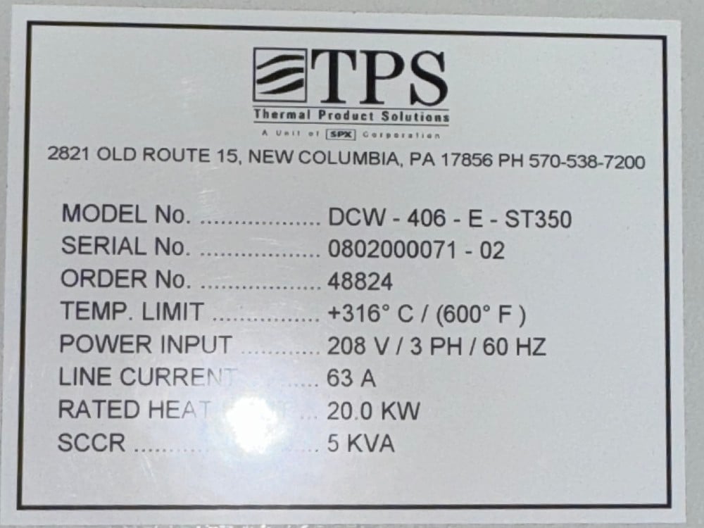 60" width x 50" H x 24" L Blue M #DCW-406-E-ST350, cabinet oven, Stainless Steel interior, 600°F, like new - Image 10