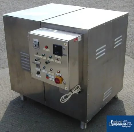 1.4 cu.ft. Winkworth #DC40, Double Cone Blender, Stainless Steel, 40 liter, lab scale, enclosure, 1990 - Image 1