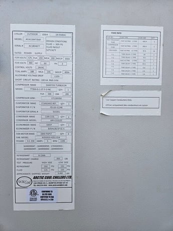 110 Ton, Arctichill, chiller with safety switch - Image 2