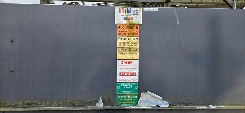60 Ton, ICS Electronics, Glycol chiller with safety switch, HFC 407 refrigerant, new surplus - Image 2