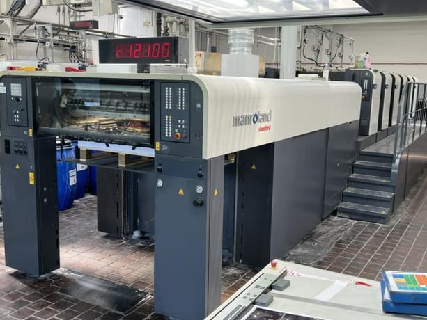 Manroland #705-3B-Plus+LV Evolution, Sheetfed offset printer, (5) Colors, Coater, 109M impressions, 16000 - Image 8