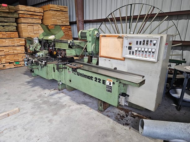 Weinig #Unimat-22E, Moulder, 6-Head, 1-1/2" spindle, 6000 RPM, 18-118 FPM, w/ tables & parts - Image 2
