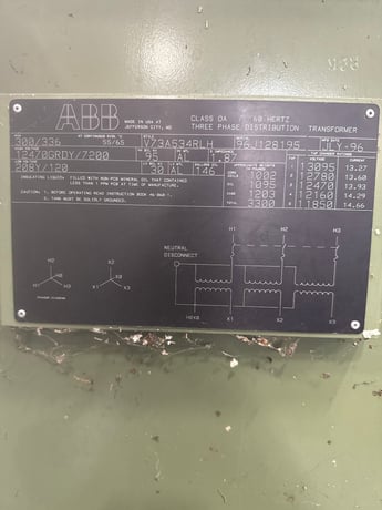 300/336 KVA 12470GY/7200 Primary, 208Y/120 Secondary, 3 phase, Padmount Transformer - Image 1