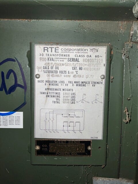 500 KVA 4160Y/2400 Primary, 480Y/277 Secondary, 3 phase, Padmount Transformer - Image 1