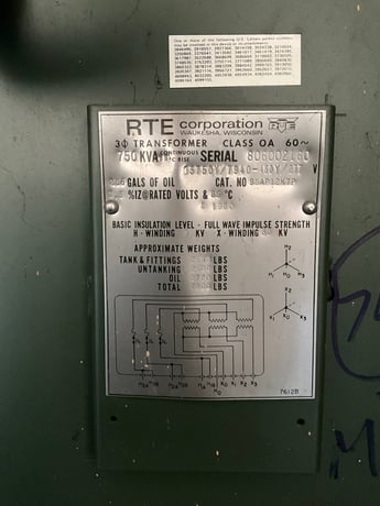 750 KVA 13750Y/7940 Primary, 480Y/277 Secondary, 3 phase, Padmount Transformer - Image 1