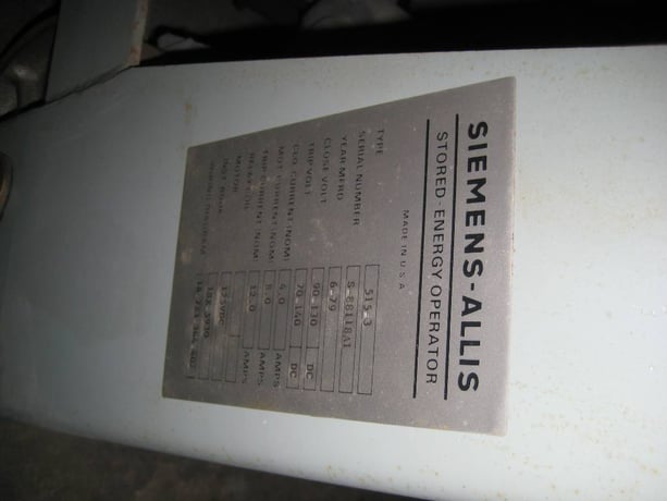 3000 Amp, SIEMENS, FA-350B, 4160 Volts, 41 KA EO/DO, 125 VDC CL/TR/MOT - Image 6