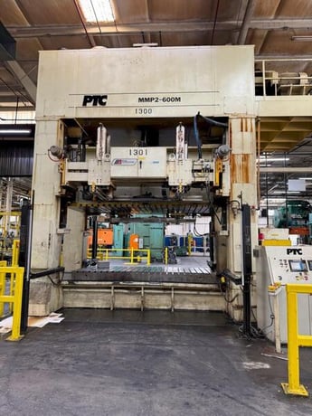 600 Ton, PTC #MMP2-600M, Transfer/Progressive Die Press/Straight Side Mechanical Press, 144" x 60" Bed & Ram - Image 1