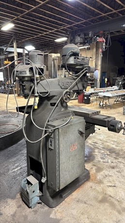 Bridgeport, Vertical Mill, 12" x 30" table, step pully, powered X-Axis, auxiliary head - Image 2