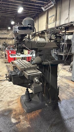 Bridgeport, Vertical Mill, 12" x 30" table, step pully, powered X-Axis, auxiliary head - Image 3