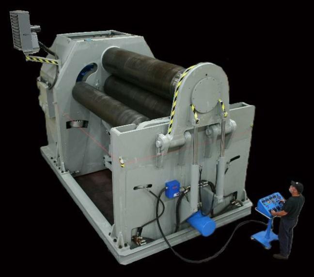 10' x 2-3/8" WDM #404-24-10, Hydraulic Initial Pinch Plate Bending Machine, 24" diameter top roll, 22 FPM - Image 4