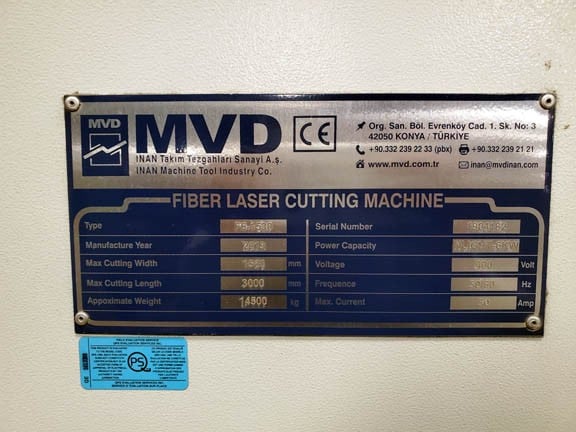 MVD #F6-1530, 6000 watt laser, 5' x 10', Shuttle Table, Dust Collector, Nesting Software, Camera Cutting - Image 8