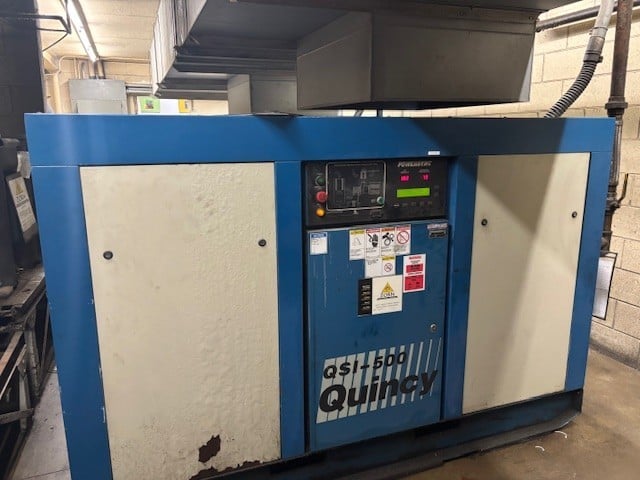 500 cfm, Quincy #QSI-500, rotary screw air compressor, 100 HP - Image 1