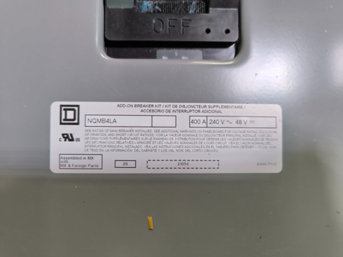 400 Amp. Square D, NQ442L4C NQ, Panelboard, 240 Volts, 3PH, 4 Wire, 42 Space, w/ 5 breakers, & breaker kit - Image 5