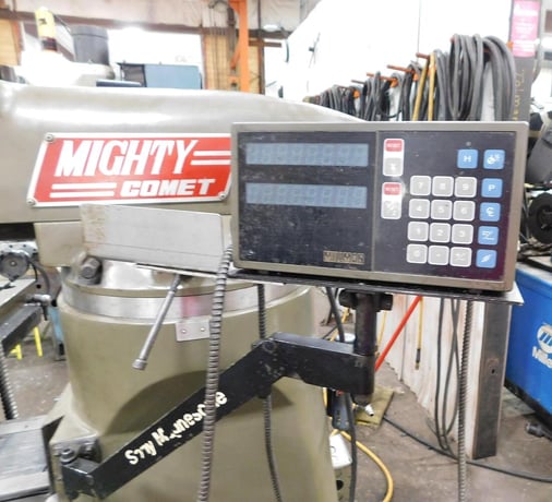 Mighty Comet #3VHG, vertical mill, 9" x42" tbl., 3 HP, 12" X, 28" Y, 16" Z, 60-4200 RPM, R-8, Sony 2-Axis - Image 3