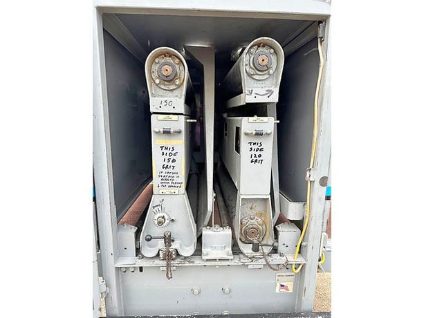 37" x 75" pneumatic belt tensioning, AEM #502-37, 2-head belt sander, 1995 - Image 2