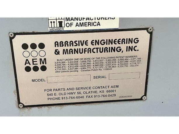 37" x 75" pneumatic belt tensioning, AEM #502-37, 2-head belt sander, 1995 - Image 4