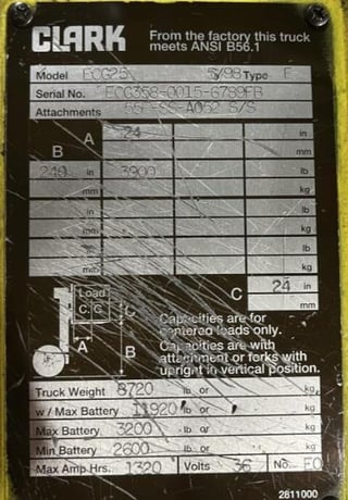 5000 lb. Clark #ECG25, electric forklift - Image 2
