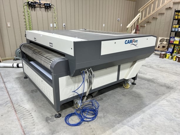 CAMfive #CMA6340TF, Automatic CO2 Laser Cutter, (2) 80 Watts Laser Power, 63" x 40" Work Area, 4000 DPI - Image 1