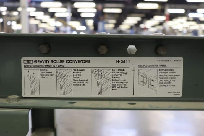 14.5" wide x 15' long, U-Line #H-3409/H-3411, Gravity Conveyor - Image 5