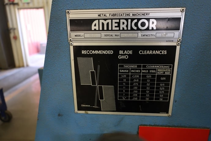 1/4" Americor #1025, Shear, w/10' x 8' Roller Table - Image 4
