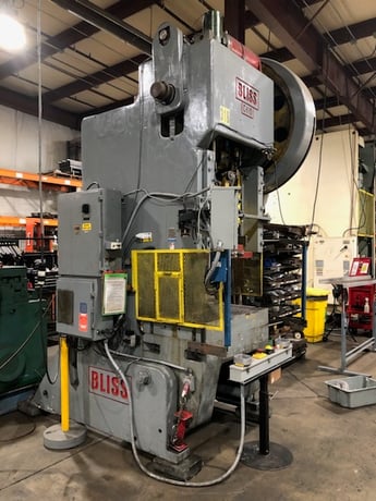 110 Ton, Bliss #C-110, Flywheel OBI Press, w/Air Clutch, 42" x 27" Bed Area, 27.5" x 21" Ram Area, 6" Ram - Image 3