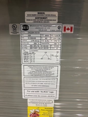 220 KVA 480 Primary, 400Y/231 Secondary, Rex Power Magnetics, aluminum winding, Nema 1 - Image 2