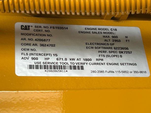 600 KW Caterpillar #C18, diesel generator set, 480 Volts, 1/3 phase, sound attenuated enclosure, base fuel - Image 8