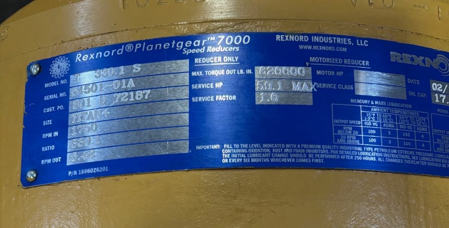 25 HP @ 1750 RPM, Titan Planetgear #Titan-Plus, 330.00:1 ratio, 5 Output RPM, new/surplus - Image 4