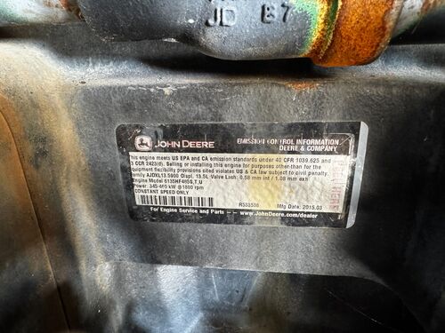 372 KW John Deere #6135HF485, diesel generator set, skid mounted w/ radiator, 2015 - Image 3