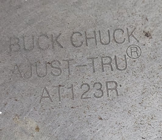 12" Buck #AT123RC, manual lathe chuck, 3-jaw - Image 2