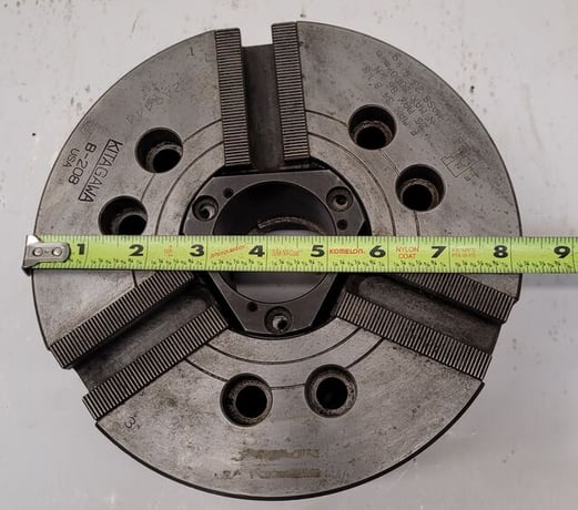 8.25" Kitagawa #B-208, 3-jaw, open centre power chuck - Image 7