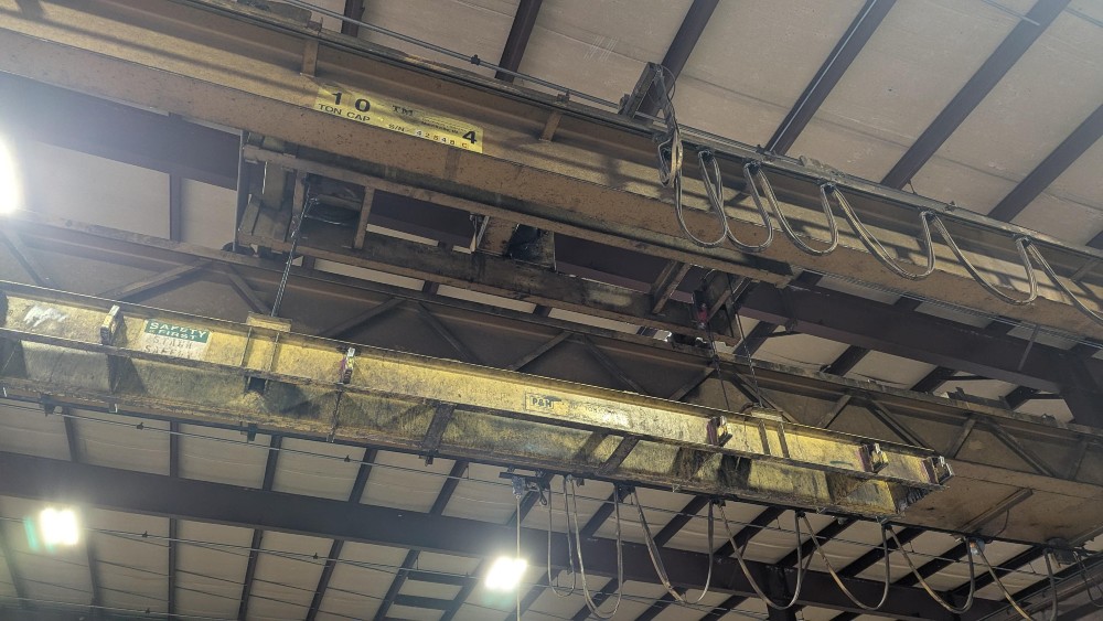10 Ton, P & H, 59'8" Span, 30' lift, spreader beam lower block, Class D, Pendant, VFD All Motions, 1998, 2 - Image 3