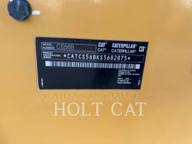 Caterpillar CS56B CAB, Vibratory Single Drum Asphalt, 2276 hours, S/N: S5602075, 2024 - Image 6