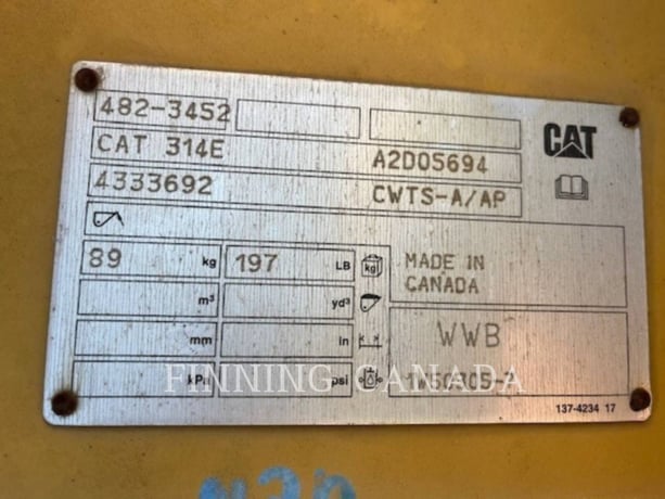 Cat Attachments 314E, Quick Coupler, S/N: A2D05694, 2015 - Image 5