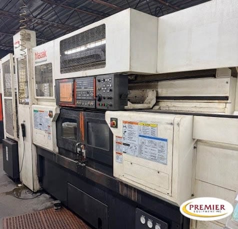 Mazak #Multiplex-6200Y, CNC lathe & mill center, twin spindle w/ gantry, 12.5" swing, 47" centers, 2" bar, 8" - Image 1