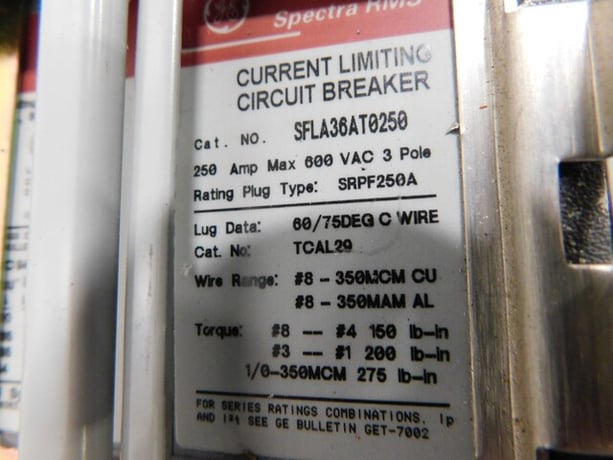 800 Amp. General Electric Spectra Series, Panelboard, 480 Volts, 3 phase, 3 W, 9 breakers - Image 8