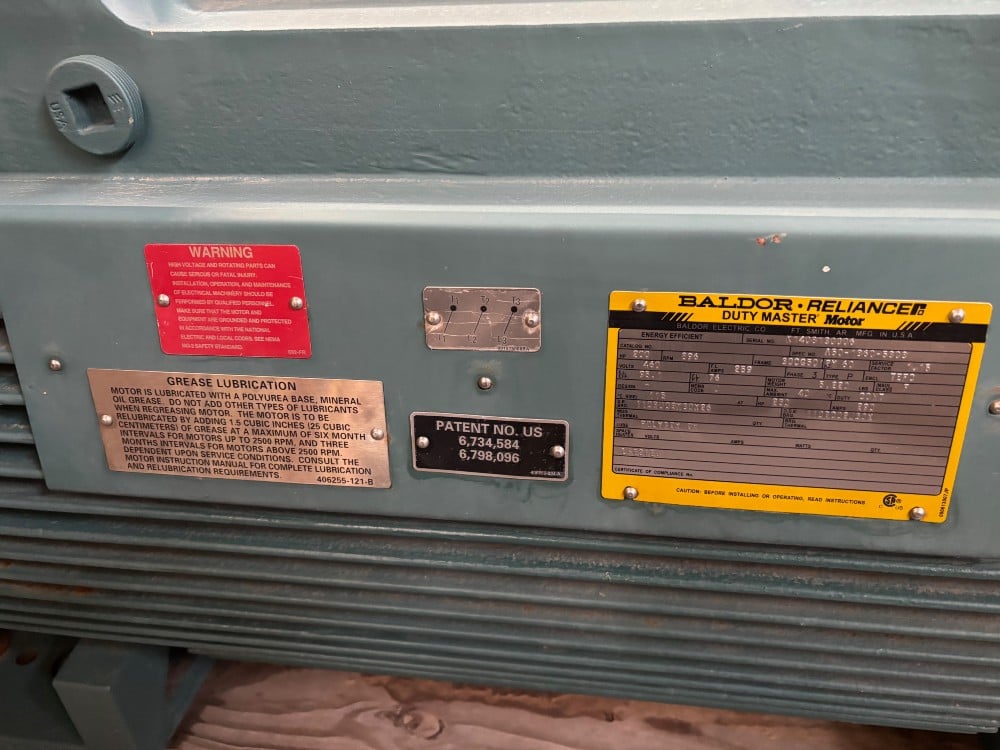 200 HP 900 RPM Baldor, duty master, Frame 30CG5012Y, 460 Volts, new/surplus - Image 4