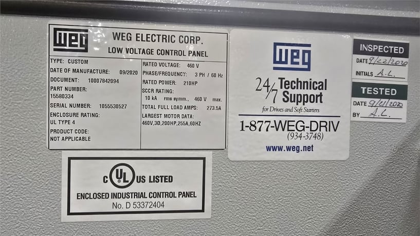 20" x 50" Cumberland #50B, granulator, 100 HP, 5 knife open rotor, 2 bed knives, as-is - Image 3