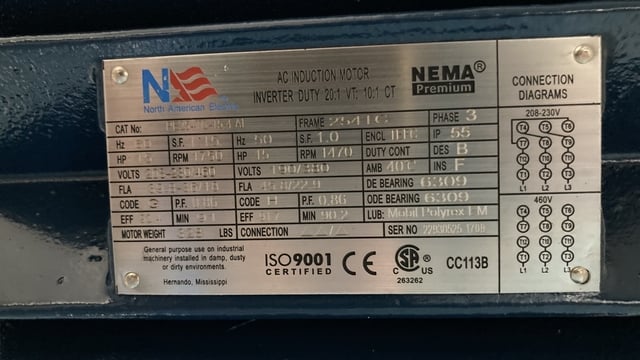 5000 cfm Northtech #NT-DC15SS, Dust Collector, 15 HP, 26-3/8" 9-blade impeller, 72 cloth 5" x 60" bags - Image 9
