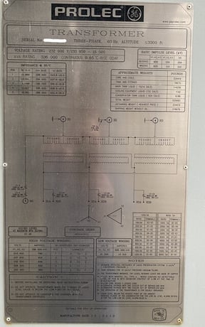 336 MVA 232000Y Primary, 15500 Delta Secondary, General Electric Prolec, DGA on file. tested good. - Image 2