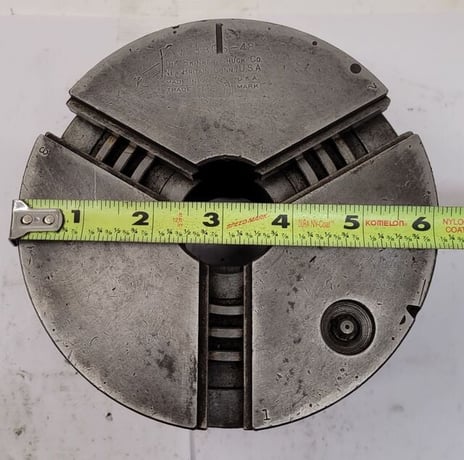 6" Skinner #3806-48, lathe chuck, 3-jaw - Image 7